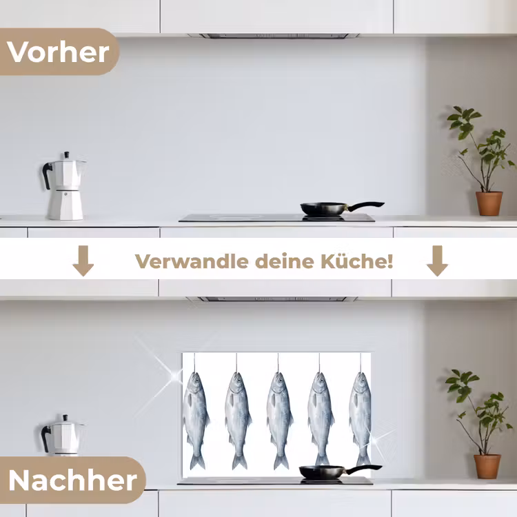 Vissen - Illustratie - Delfts - Blauw keuken achterwand spatscherm klein -voor_na_DE