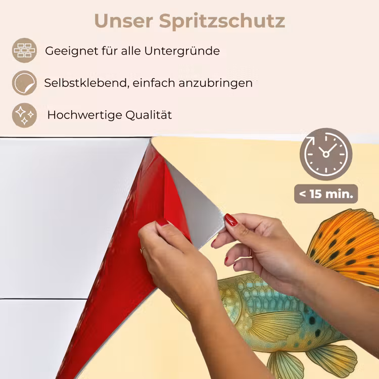 Vis - illustratie - Stippen - Oranje keuken achterwand spatscherm klein -spatscherm_DE