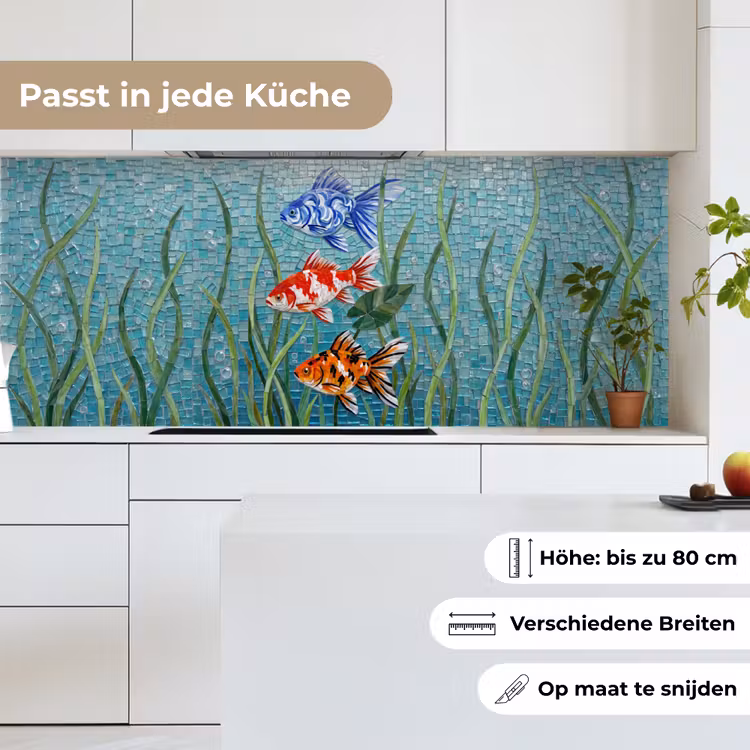 Vis - Mozaïek - Onderwater - Kleurrijk - Dieren keuken achterwand 2 middel -sfeer4_DE