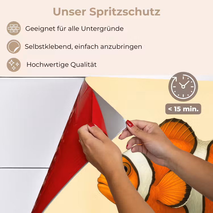 Vis - Oranje - Strepen keuken achterwand spatscherm klein -spatscherm_DE