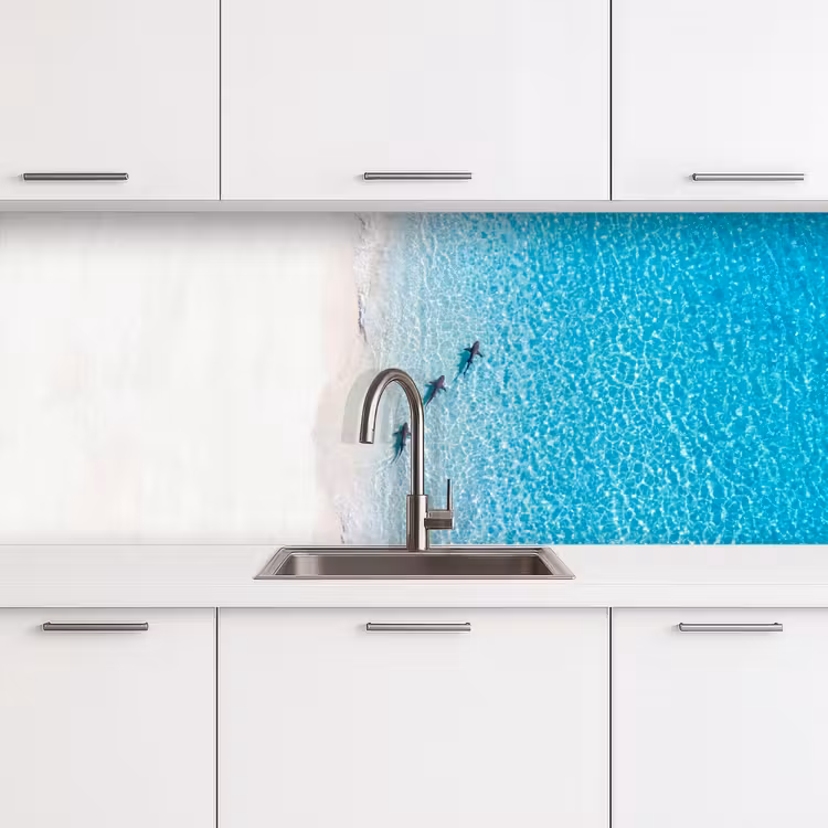 Vis - Oceaan - Strand - Turquoise - Natuur keuken achterwand 2 middel -3d
