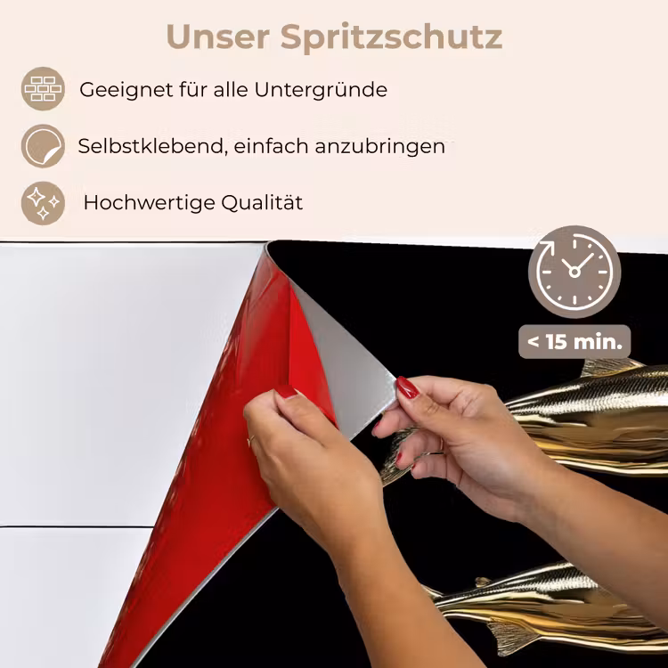 Vissen - Goud - Zwart keuken achterwand spatscherm klein -spatscherm_DE
