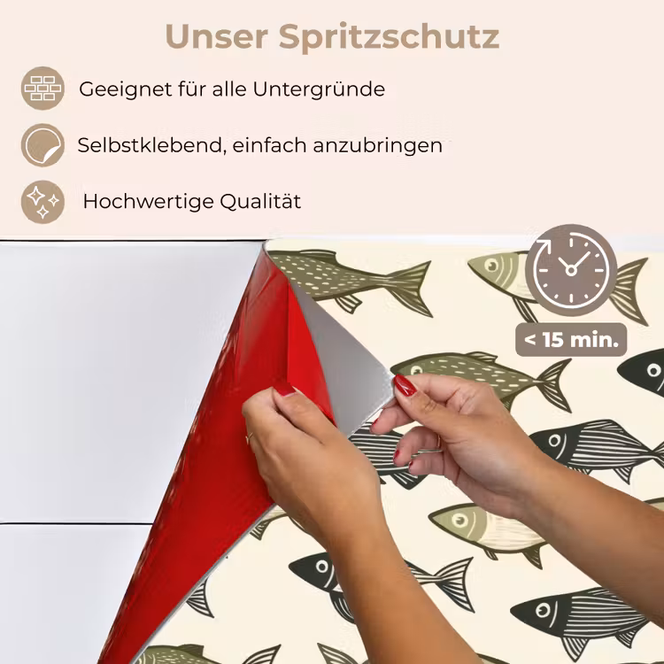 Vissen - Klassiek - Groen keuken achterwand spatscherm klein 900 -spatscherm_DE