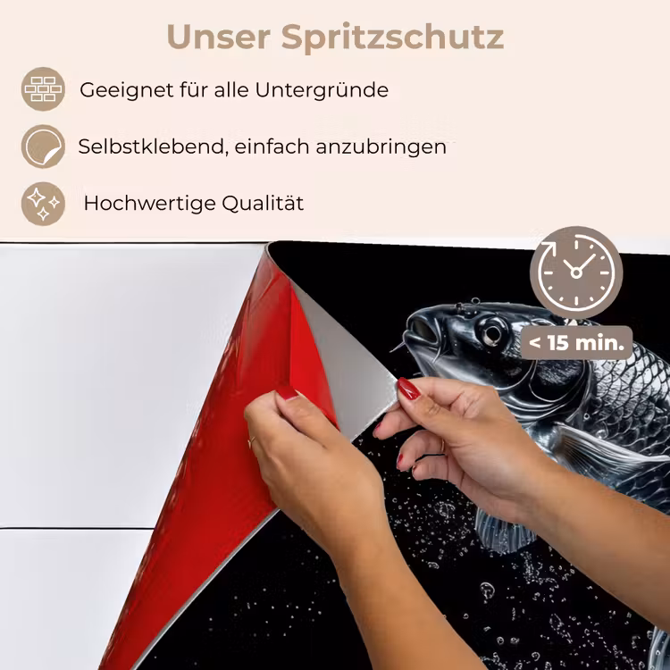 Vis - Koi - Zwart - Water keuken achterwand spatscherm klein -spatscherm_DE