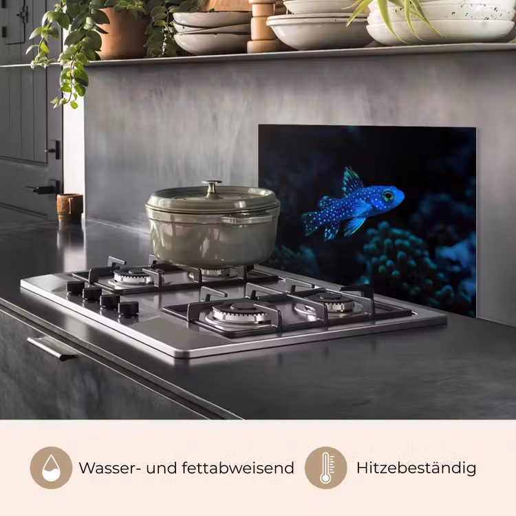 Vis - Stippen - Koraal - Blauw keuken achterwand spatscherm klein -usp_DE