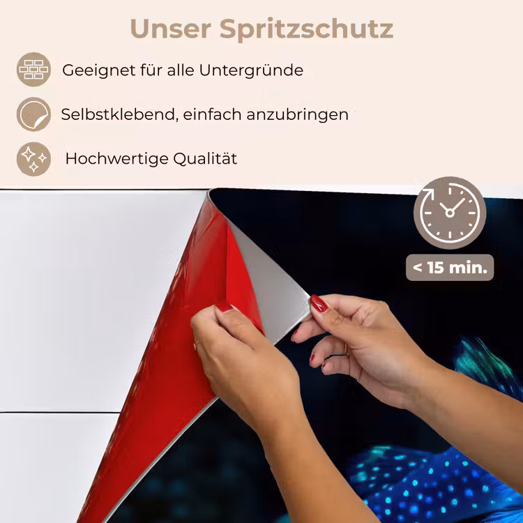 Vis - Stippen - Koraal - Blauw keuken achterwand spatscherm klein -spatscherm_DE