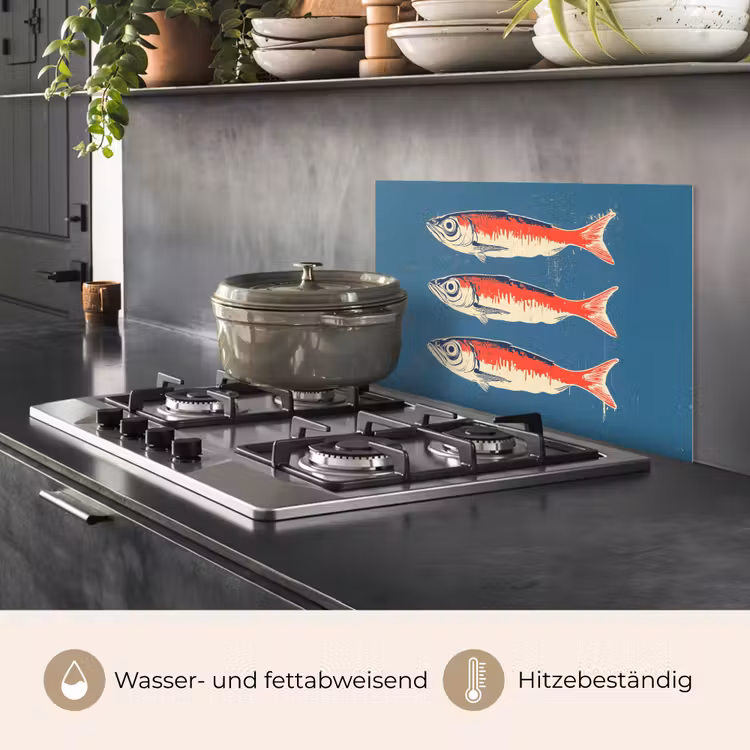 Vissen - Rood - Blauw keuken achterwand spatscherm klein -usp_DE