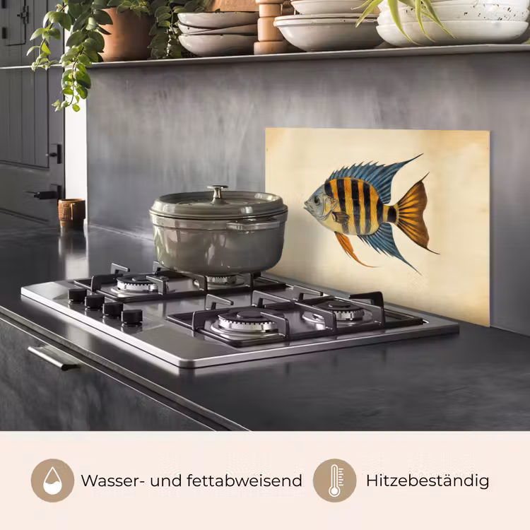 Vis - Tropisch - Strepen - Vinnen keuken achterwand spatscherm klein -usp_DE