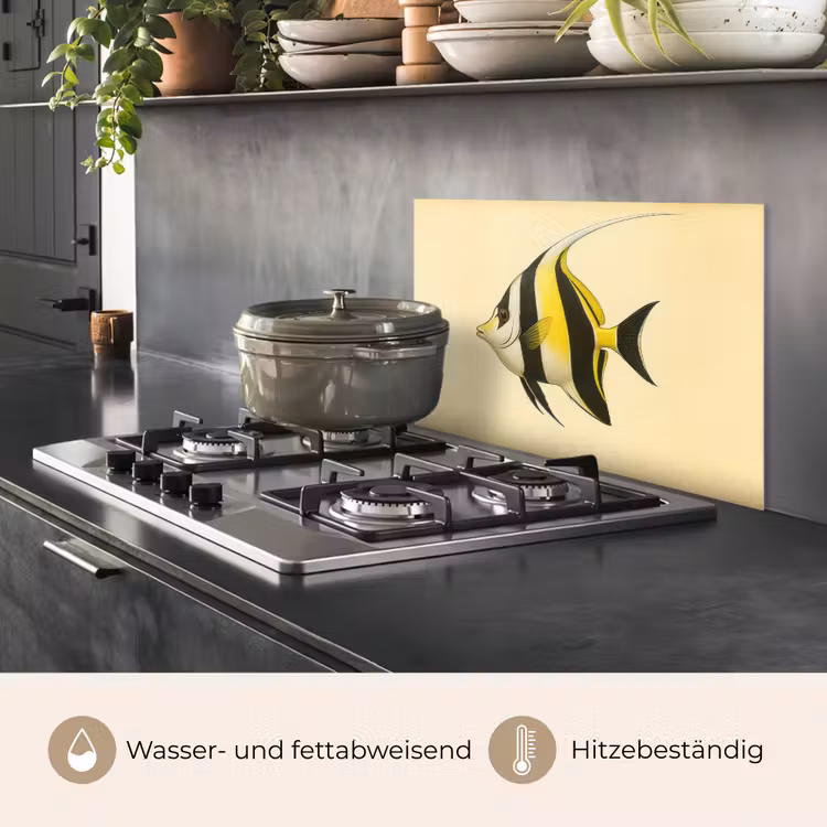 Vis - Sierlijk - Rugvin - Geel keuken achterwand spatscherm klein -usp_DE
