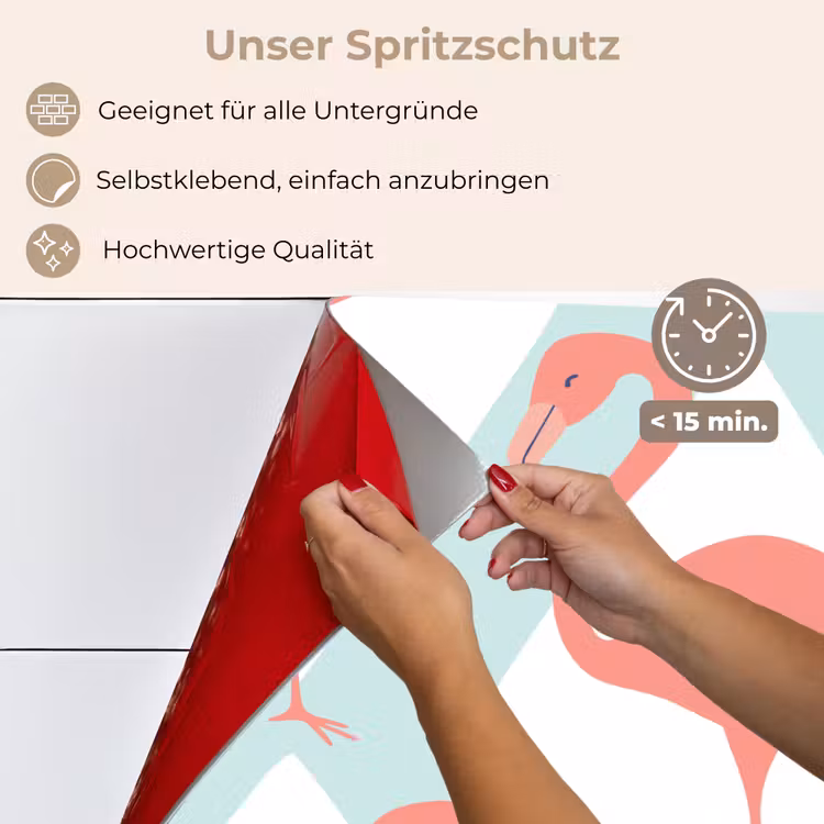 Flamingo - Mintgroen - Ruit keuken achterwand spatscherm klein 900 -spatscherm_DE