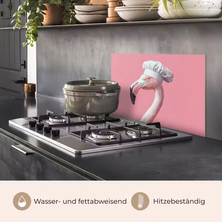 Flamingo - Roze - Koksmuts - Vogel keuken achterwand spatscherm klein -usp_DE