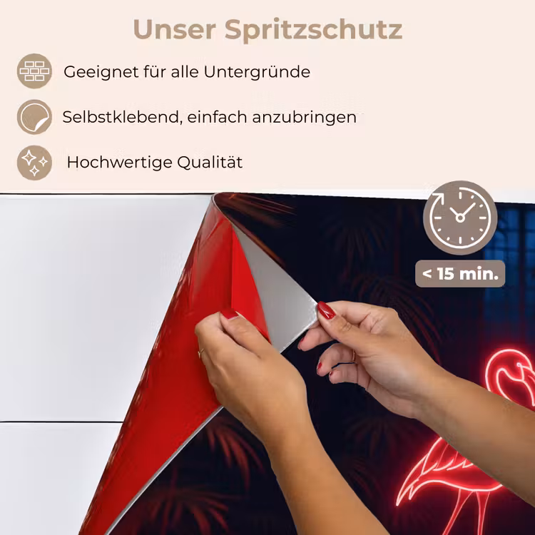 Flamingo - Roze - Neon - Licht keuken achterwand spatscherm klein -spatscherm_DE