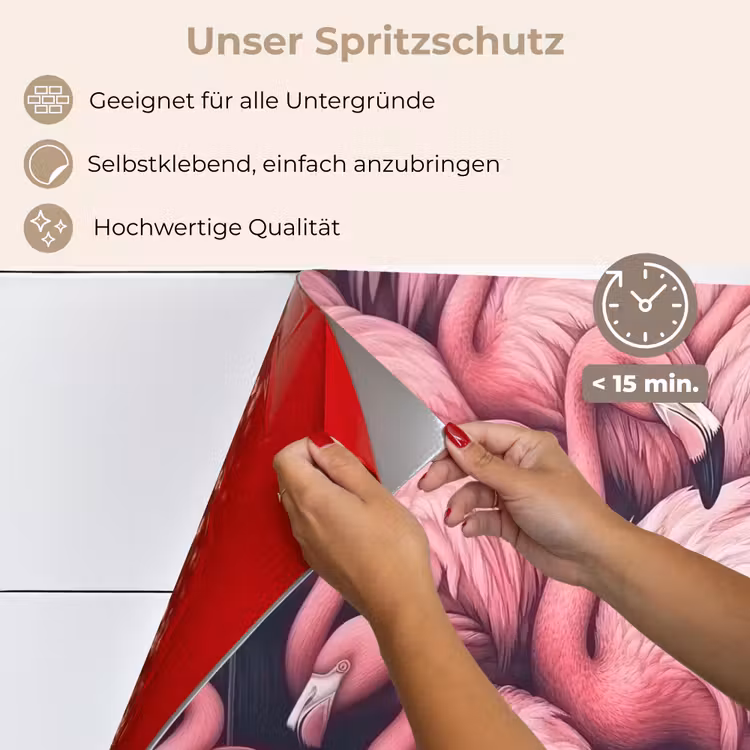 Flamingo - Roze - Dieren keuken achterwand spatscherm klein -spatscherm_DE