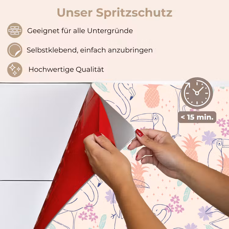 Flamingo - Toekan - Tropisch - Patroon keuken achterwand spatscherm klein 900 -spatscherm_DE