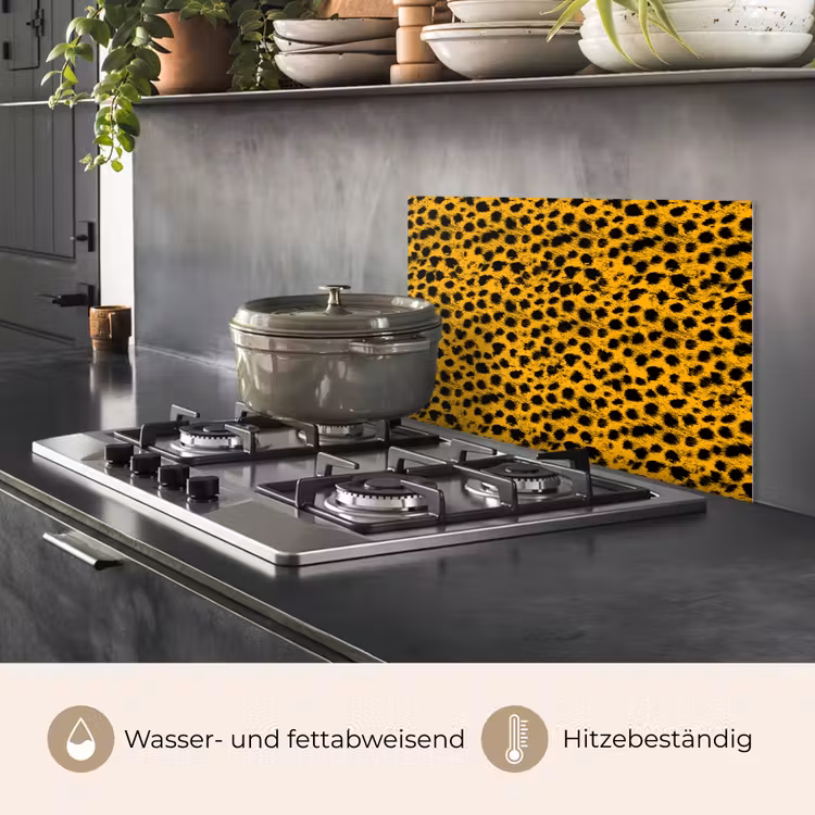 Vlekken - Oranje - Luipaard keuken achterwand spatscherm klein 900 -usp_DE