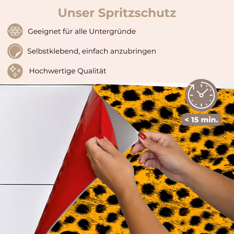 Vlekken - Oranje - Luipaard keuken achterwand spatscherm klein 900 -spatscherm_DE