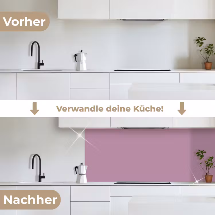 Lilac - Paars - Mauve keuken achterwand 2 middel 871 -voor-na_DE