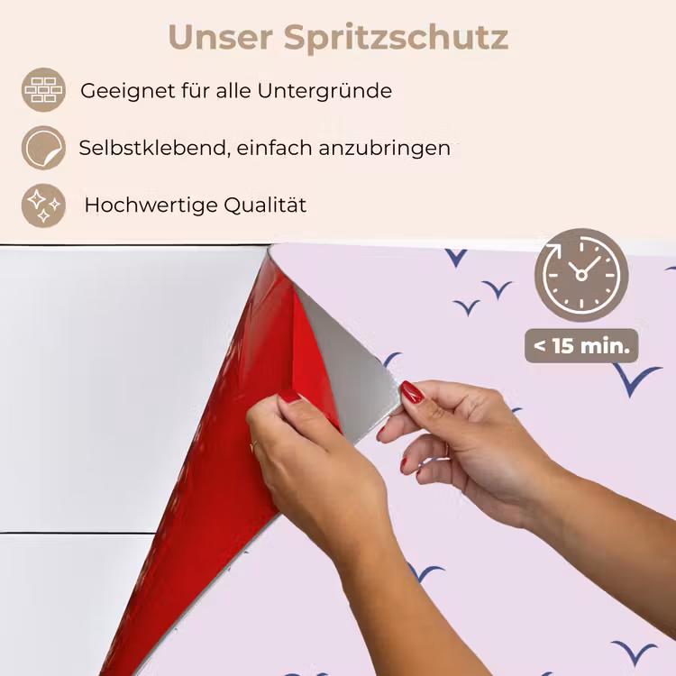 Lila - Vogels - Blauw keuken achterwand spatscherm klein 900 -spatscherm_DE