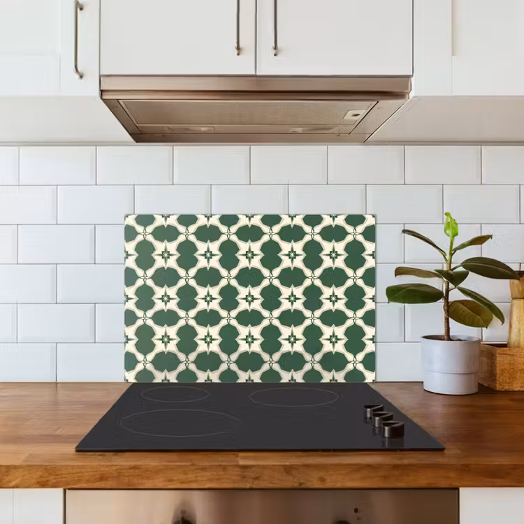 Tegel - Klassiek - Groen keuken achterwand spatscherm klein 900 -sfeer2
