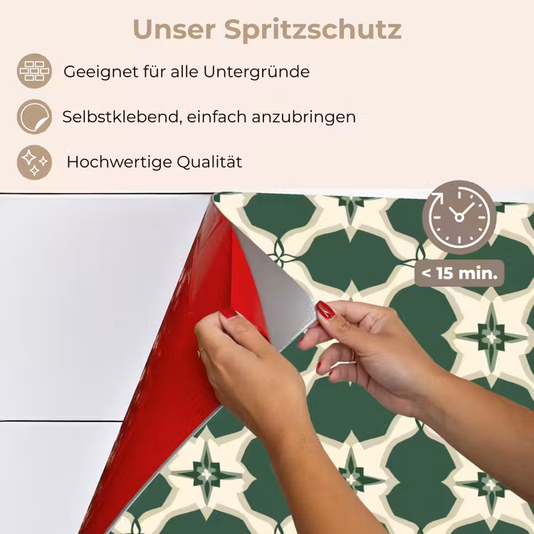 Tegel - Klassiek - Groen keuken achterwand spatscherm klein 900 -spatscherm_DE