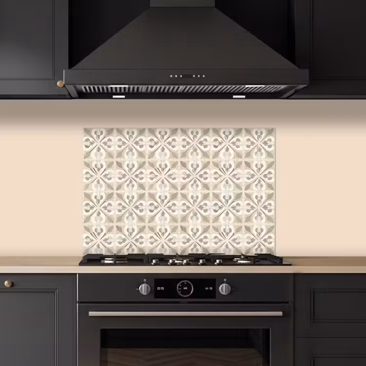 Tegel - Motief - Beige keuken achterwand spatscherm klein 900 -sfeer1