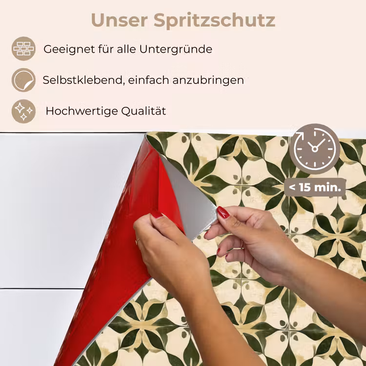 Tegel - Dessin - Groen keuken achterwand spatscherm klein 900 -spatscherm_DE