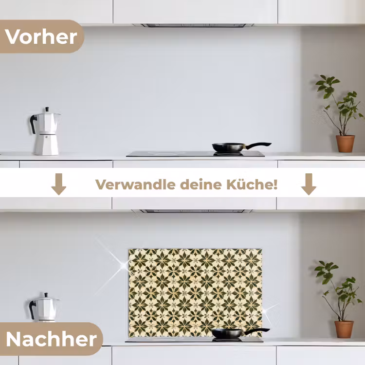 Tegel - Dessin - Groen keuken achterwand spatscherm klein 900 -voor_na_DE