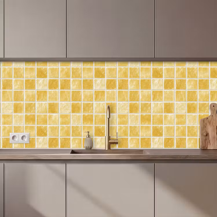 Tegels - Mozaïek - Textuur - Goudgeel keuken achterwand 2 middel 871 zz_3dshopping