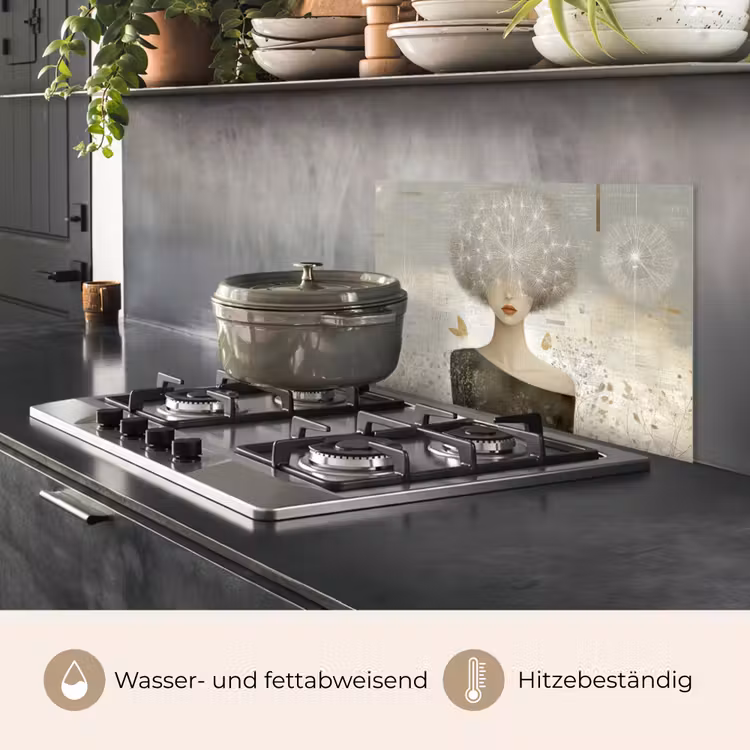 Pluis - Vrouw - Beige keuken achterwand spatscherm klein -usp_DE