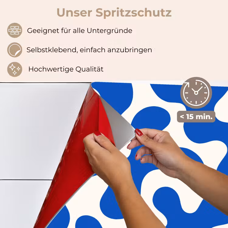Vormen - Abstract - Blauw - Golven keuken achterwand spatscherm klein -spatscherm_DE