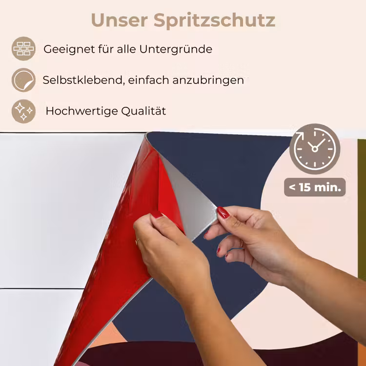 Vormen - Abstract - Kleuren - Vierkant keuken achterwand spatscherm klein -spatscherm_DE