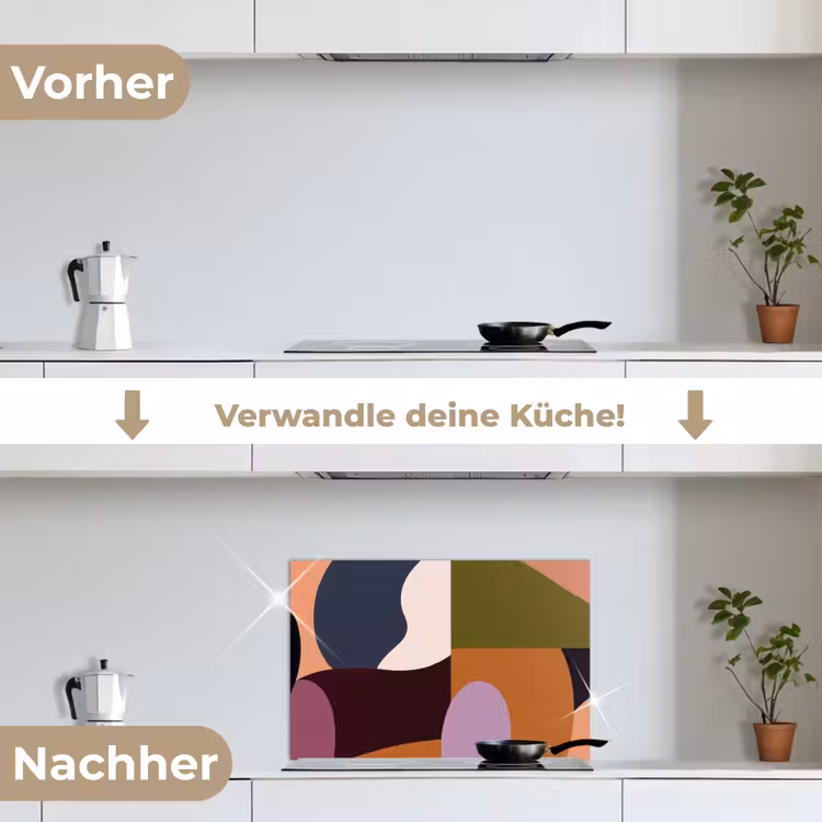 Vormen - Abstract - Kleuren - Vierkant keuken achterwand spatscherm klein -voor_na_DE