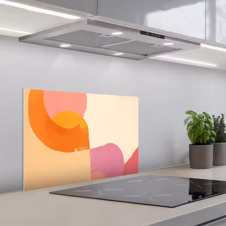Vormen - Abstract - Kleurrijk keuken achterwand spatscherm klein -3d_schuin