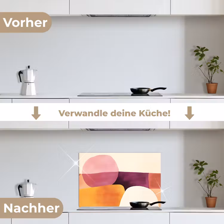 Vormen - Abstract - Kleurrijk keuken achterwand spatscherm klein -voor_na_DE