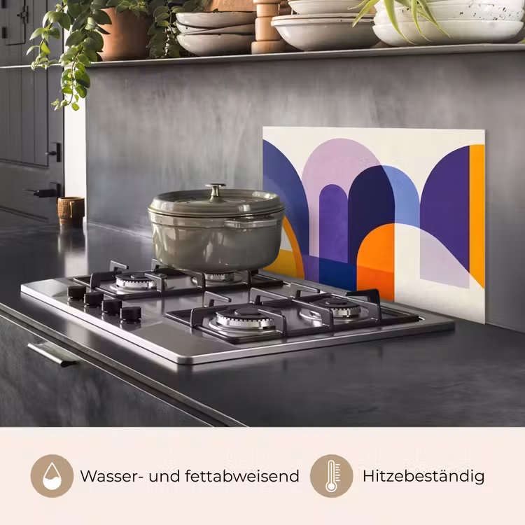 Vormen - Abstract - Grafisch - Oranje keuken achterwand spatscherm klein -usp_DE