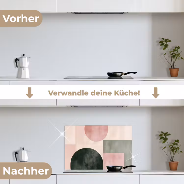 Vormen - Abstract - Cirkel - Zwart keuken achterwand spatscherm klein -voor_na_DE