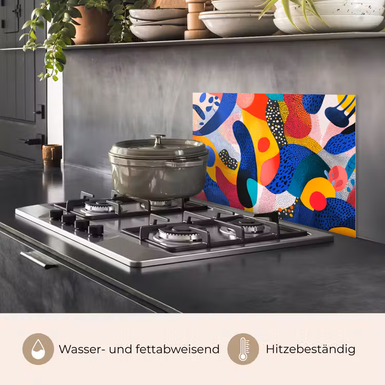 Vormen - Abstract - Stippels - Blauw keuken achterwand spatscherm klein -usp_DE