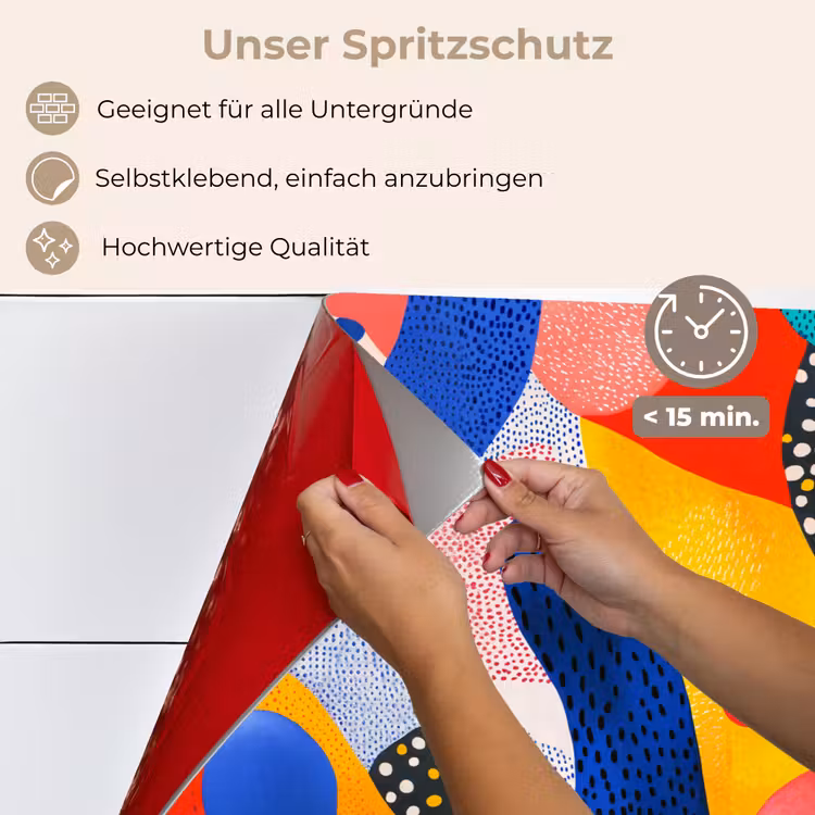 Vormen - Abstract - Stippels - Blauw keuken achterwand spatscherm klein -spatscherm_DE
