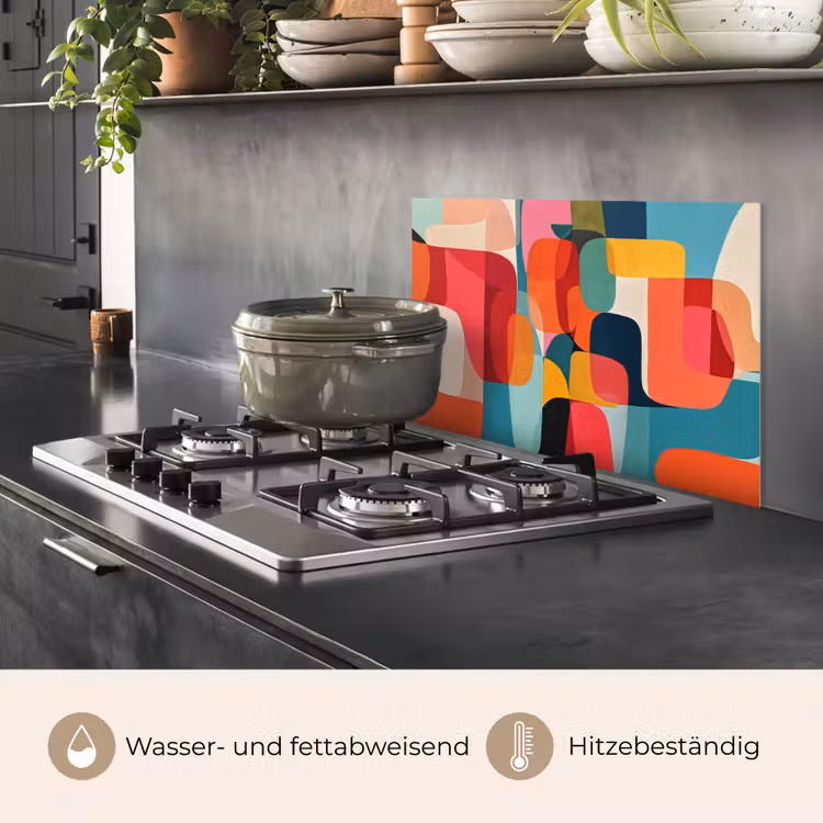 Vormen - Kleurrijk - Abstract - Vlakken keuken achterwand spatscherm klein -usp_DE