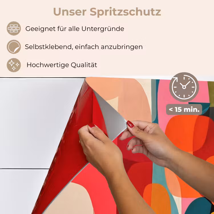 Vormen - Kleurrijk - Abstract - Vlakken keuken achterwand spatscherm klein -spatscherm_DE