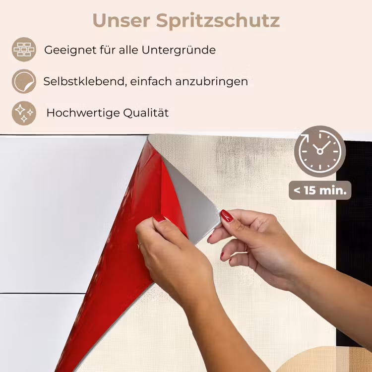 Vormen - Modern - Zwart keuken achterwand spatscherm klein -spatscherm_DE