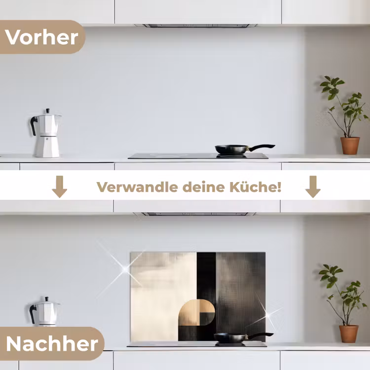 Vormen - Modern - Zwart keuken achterwand spatscherm klein -voor_na_DE