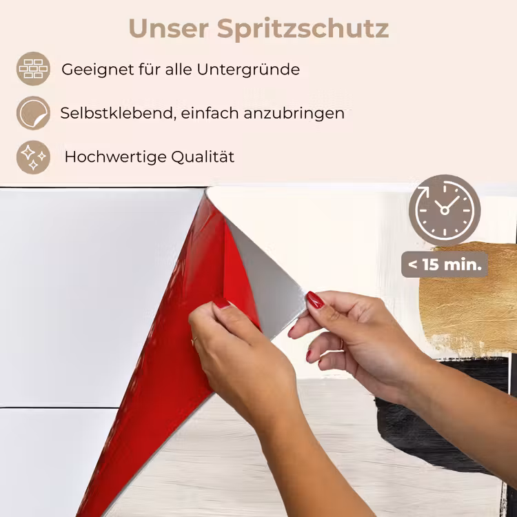 Vormen - Penseelstreken - Abstract - Goud keuken achterwand spatscherm klein -spatscherm_DE