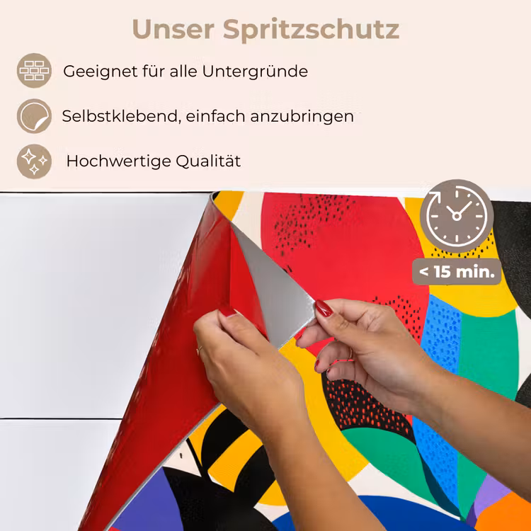 Vormen - Stippen - Kleurrijk keuken achterwand spatscherm klein -spatscherm_DE