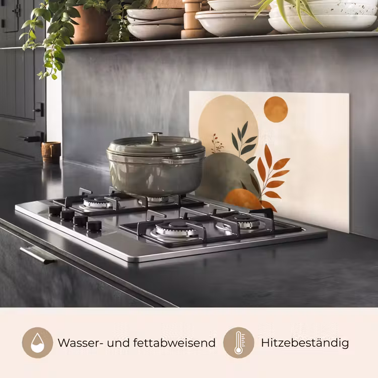 Vormen - Rond - Bladeren - Beige keuken achterwand spatscherm klein -usp_DE