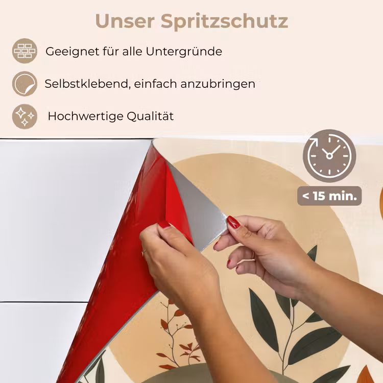 Vormen - Rond - Bladeren - Beige keuken achterwand spatscherm klein -spatscherm_DE