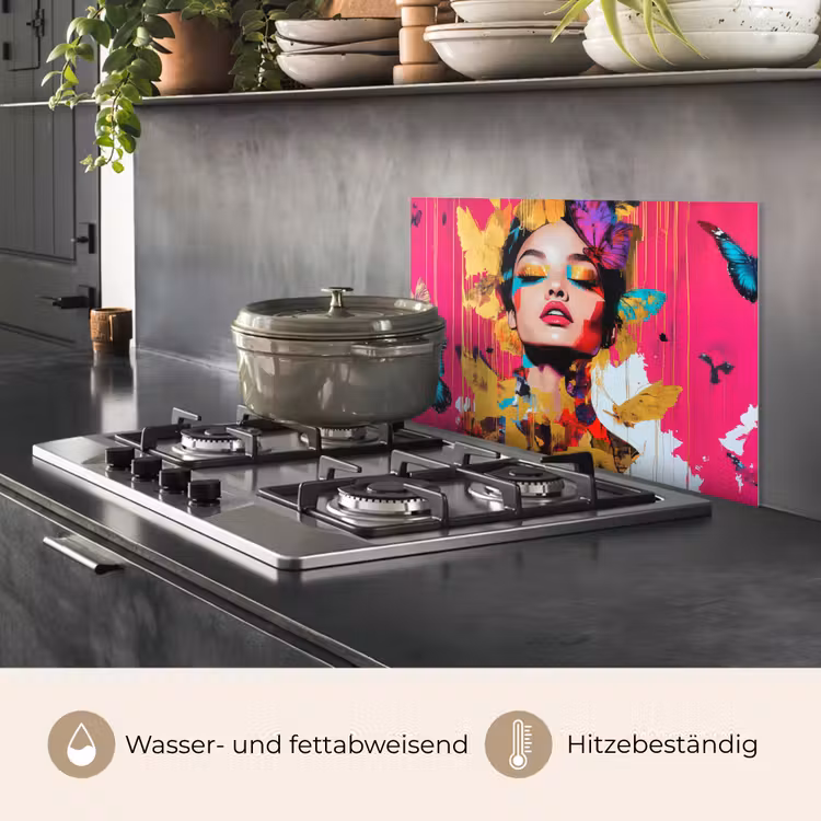 Vrouw - Abstract - Kleurrijk keuken achterwand spatscherm klein -usp_DE