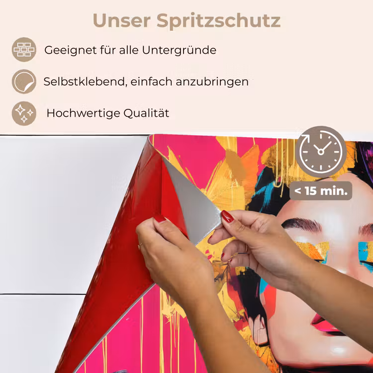 Vrouw - Abstract - Kleurrijk keuken achterwand spatscherm klein -spatscherm_DE