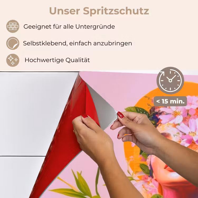 Vrouw - Abstract - Cirkel - Bloemen keuken achterwand spatscherm klein -spatscherm_DE