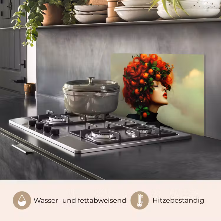 Vrouw - Appels - Rood - Bladeren keuken achterwand spatscherm klein -usp_DE